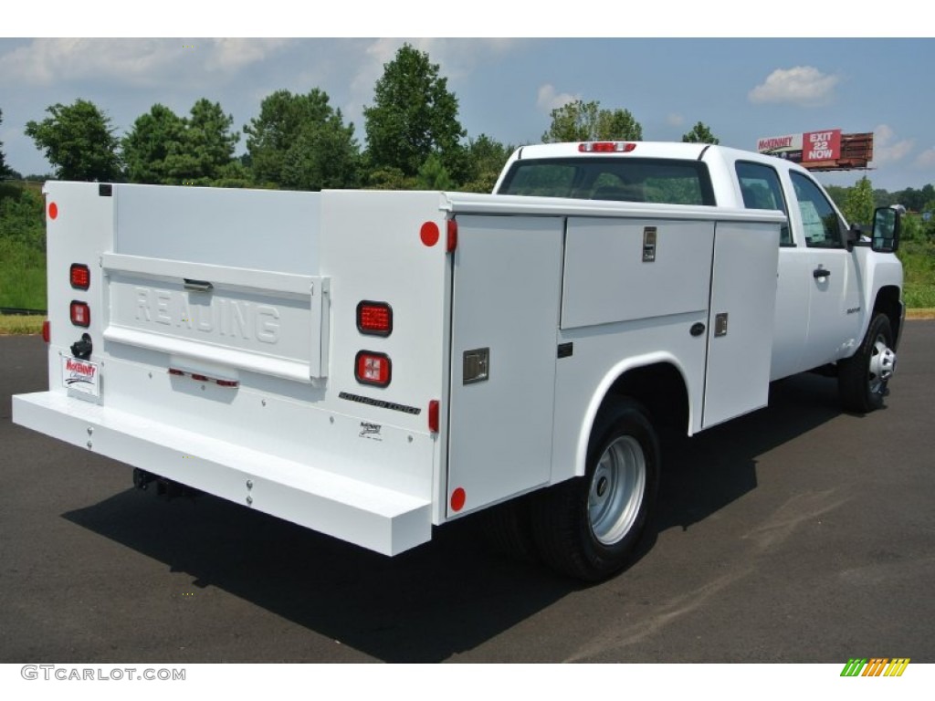 Summit White 2014 Chevrolet Silverado 3500HD WT Crew Cab Utility Truck Exterior Photo #85169156