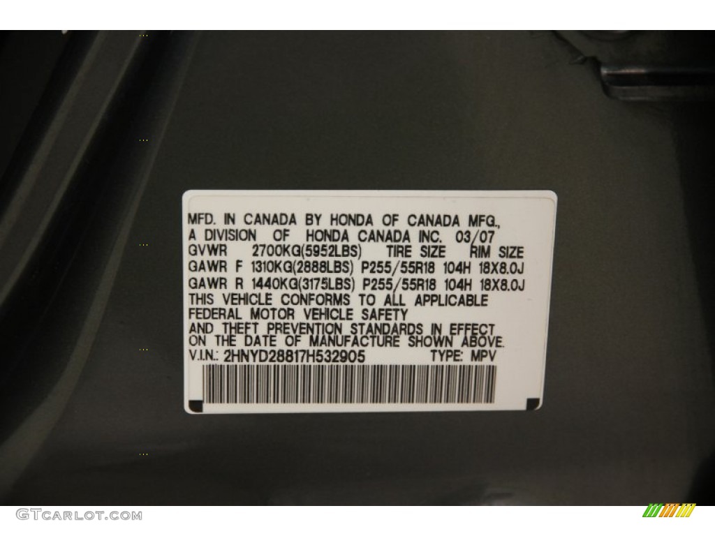 2007 MDX Sport - Nimbus Gray Metallic / Ebony photo #23