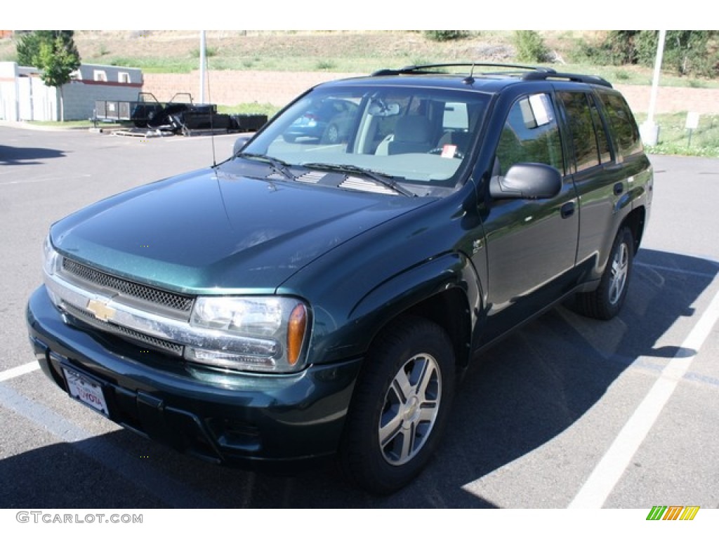 2005 TrailBlazer LS 4x4 - Emerald Jewel Green Metallic / Light Gray photo #4