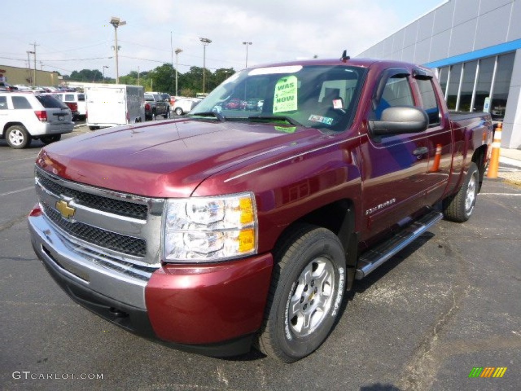 2009 Silverado 1500 LT Extended Cab 4x4 - Deep Ruby Red Metallic / Ebony photo #7