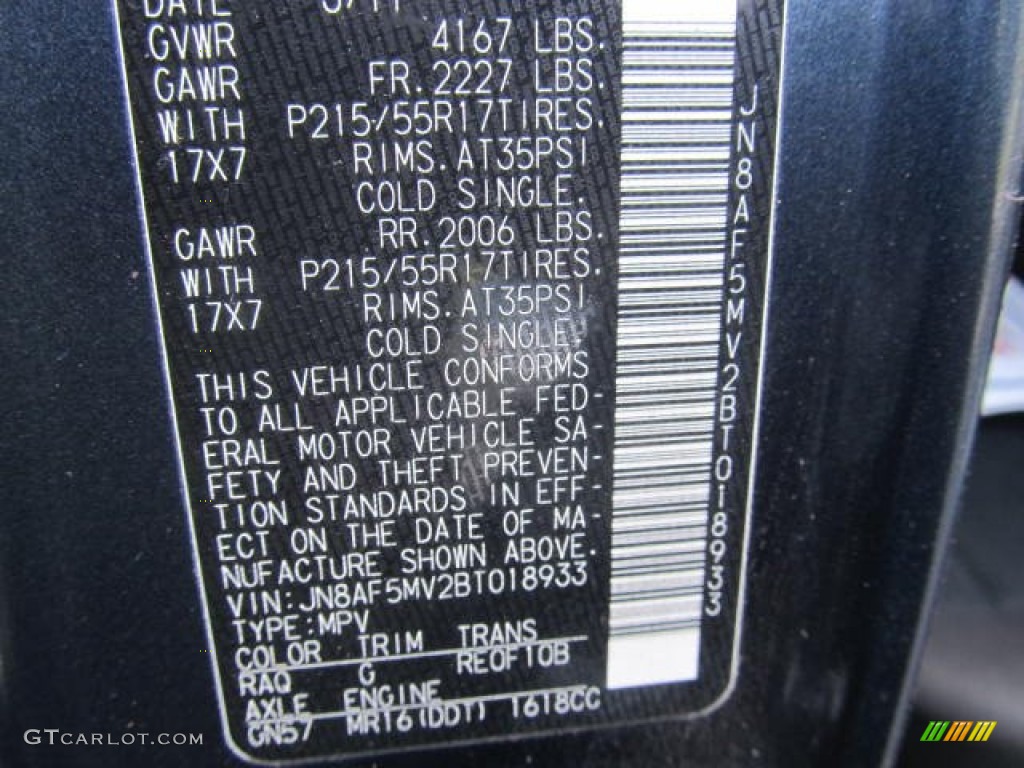 2011 Juke Color Code RAQ for Graphite Blue Photo #85181065