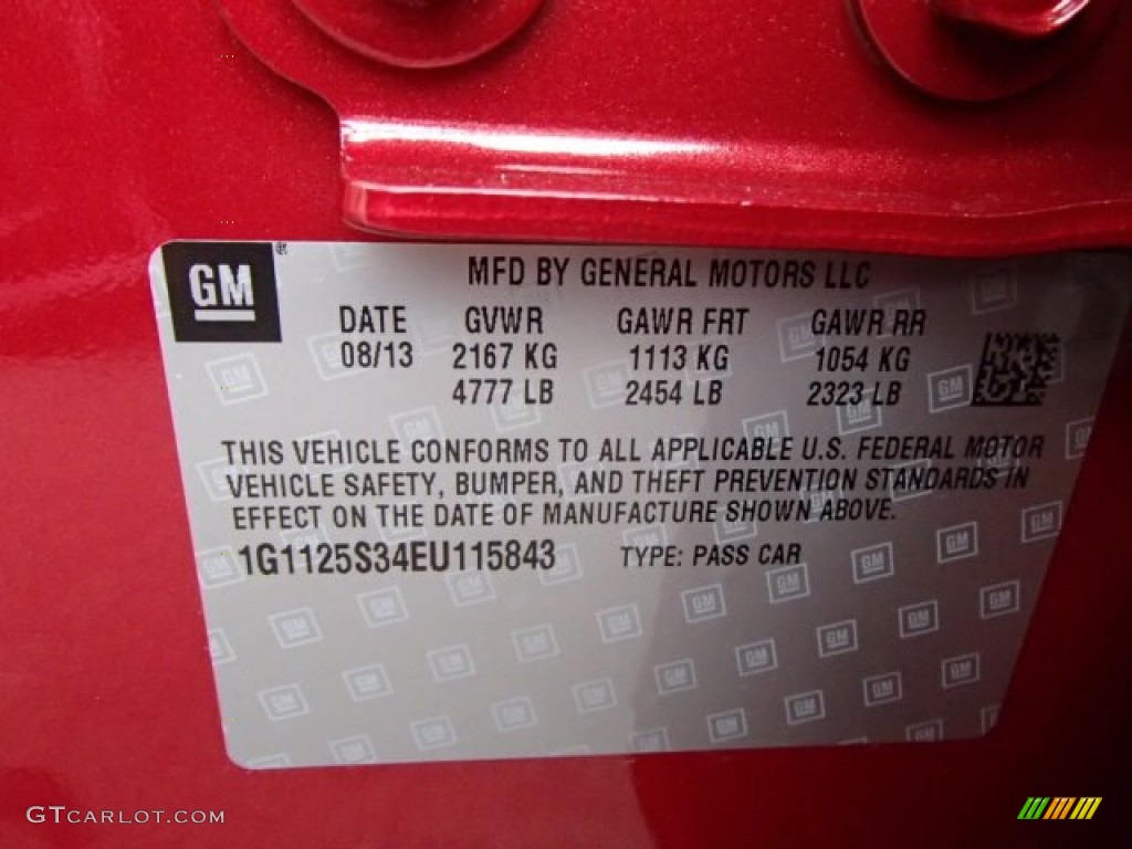 2014 Chevrolet Impala LT Info Tag Photo #85183202