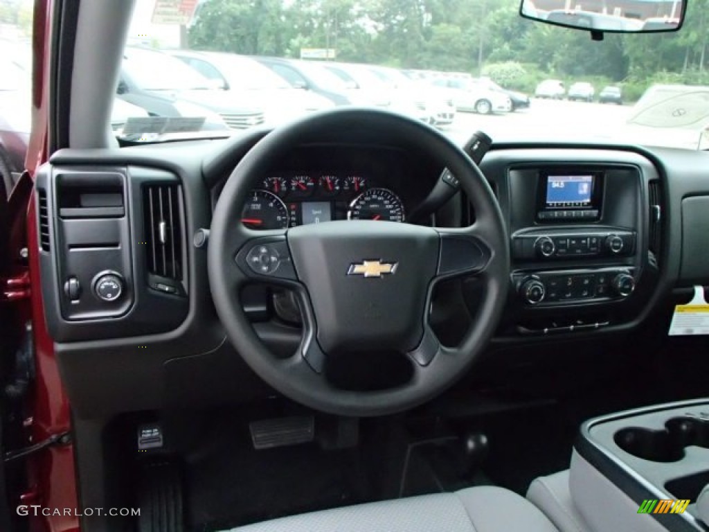 2014 Silverado 1500 WT Double Cab 4x4 - Deep Ruby Metallic / Jet Black/Dark Ash photo #14