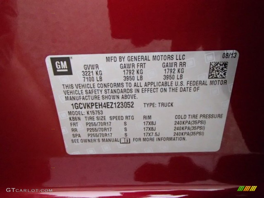2014 Chevrolet Silverado 1500 WT Double Cab 4x4 Info Tag Photos