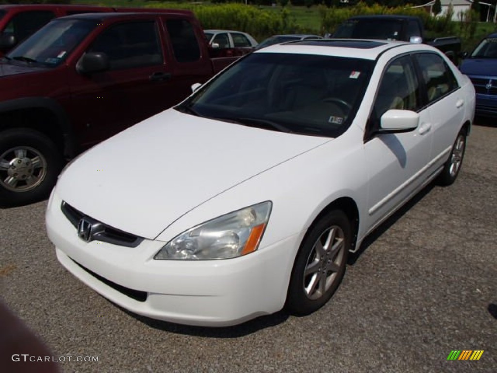 2003 Accord EX V6 Sedan - Taffeta White / Ivory photo #3