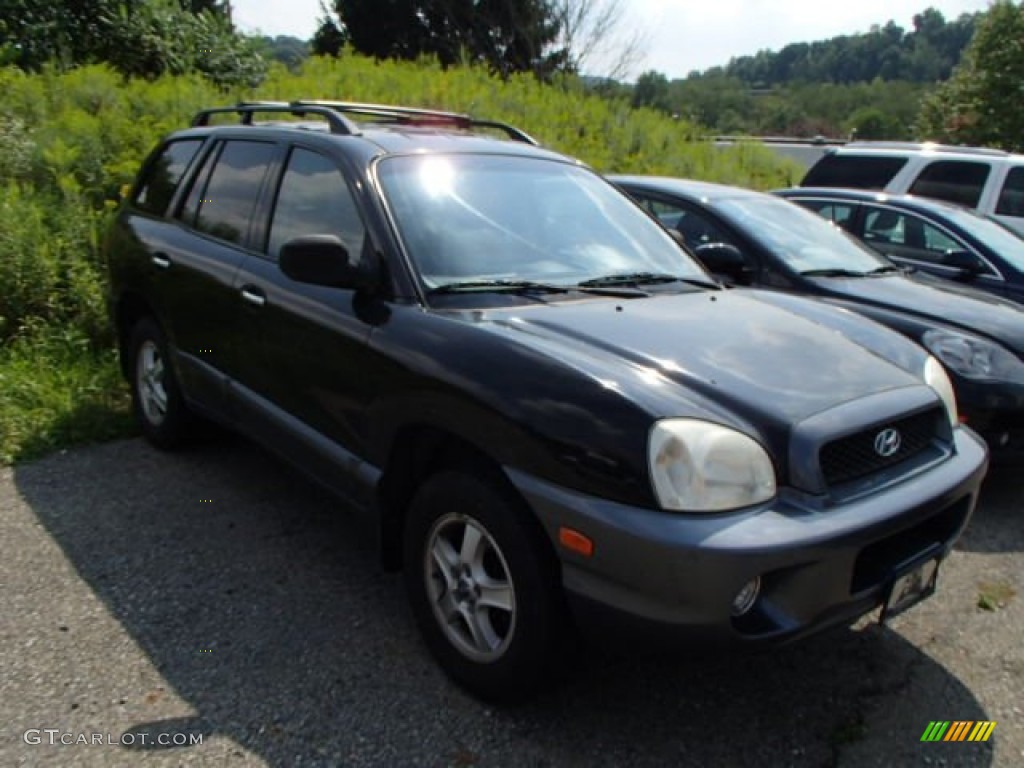 2002 Santa Fe GLS AWD - Black Obsidian / Gray photo #1