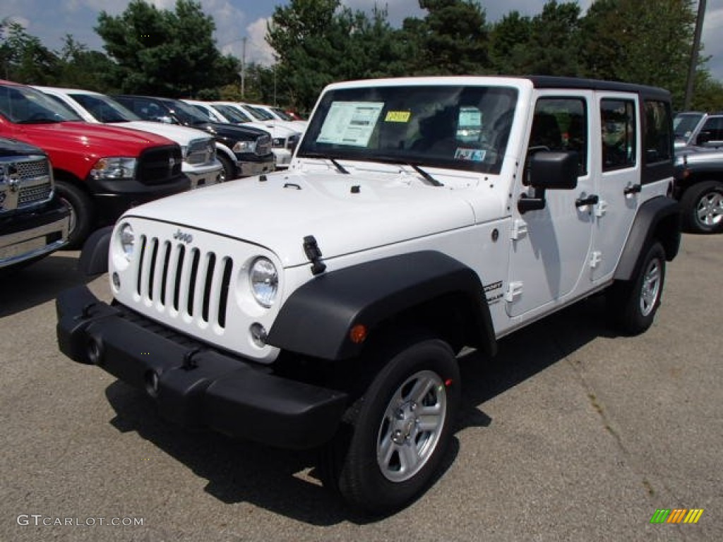 Bright White 2014 Jeep Wrangler Unlimited Sport 4x4 Exterior Photo #85192319