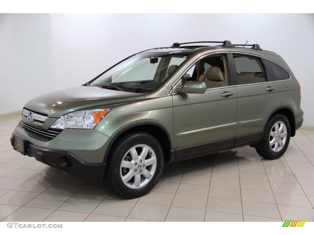 2009 CR-V EX-L 4WD - Green Tea Metallic / Ivory photo #3