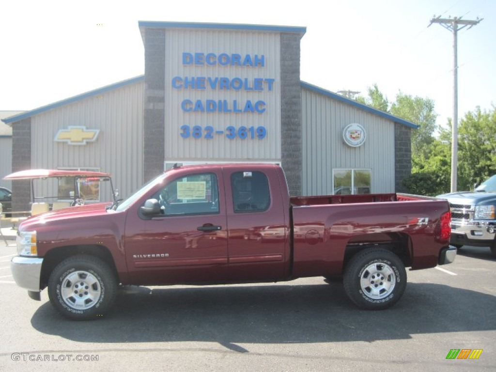 2013 Silverado 1500 LT Extended Cab 4x4 - Deep Ruby Metallic / Ebony photo #1