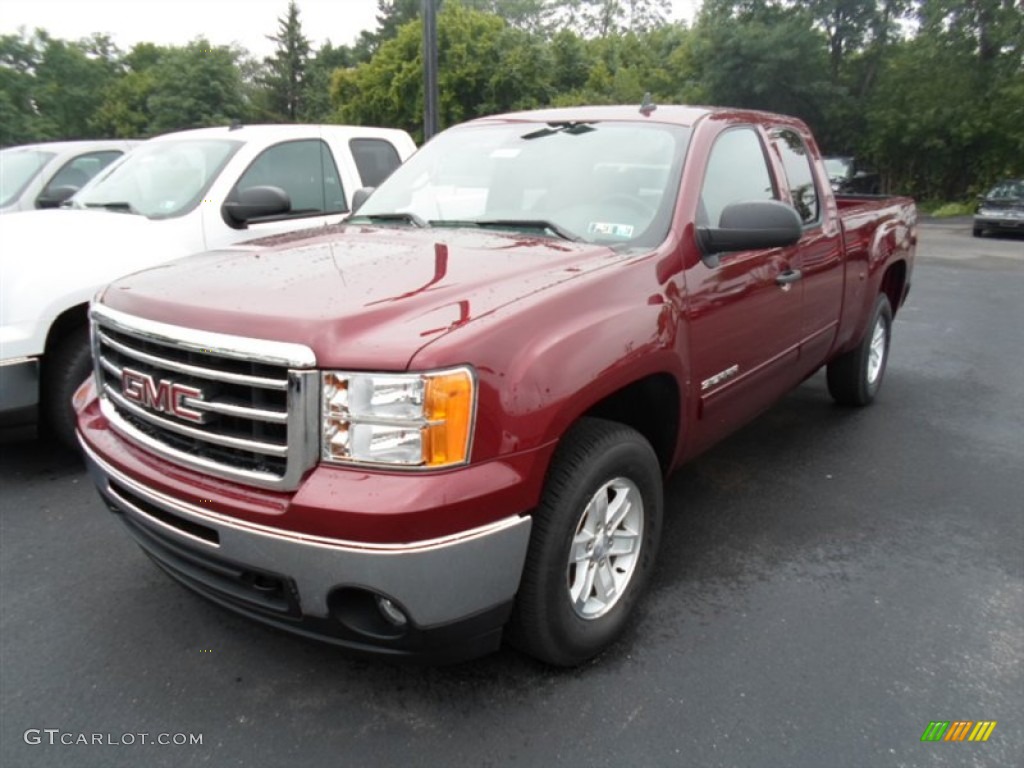 2013 Sierra 1500 SLE Extended Cab 4x4 - Sonoma Red Metallic / Ebony photo #1