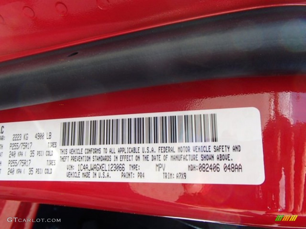 2014 Wrangler Color Code PR4 for Flame Red Photo #85194125