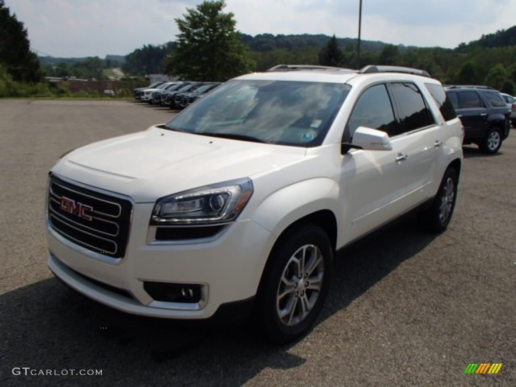White Diamond Tricoat 2014 GMC Acadia SLT AWD Exterior Photo #85194516