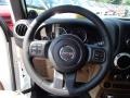 Black/Dark Saddle 2014 Jeep Wrangler Unlimited Sahara 4x4 Steering Wheel