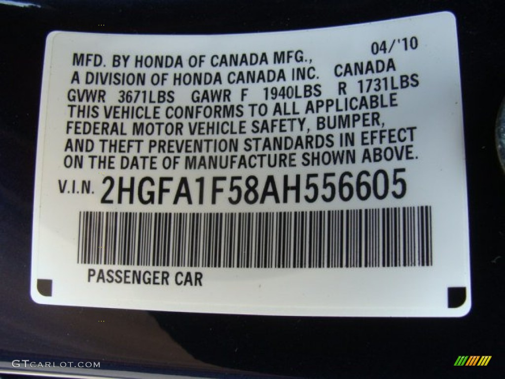 2010 Civic LX Sedan - Royal Blue Pearl / Gray photo #16