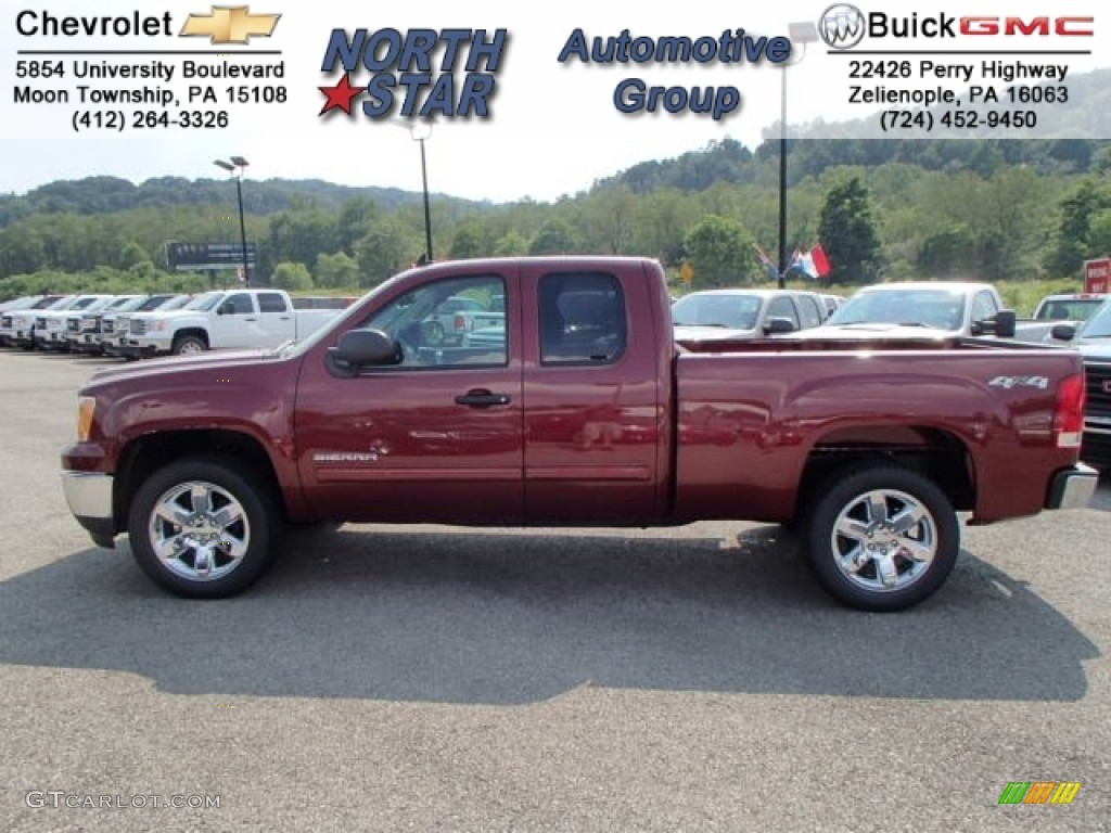 2013 Sierra 1500 SLE Extended Cab 4x4 - Sonoma Red Metallic / Ebony photo #1