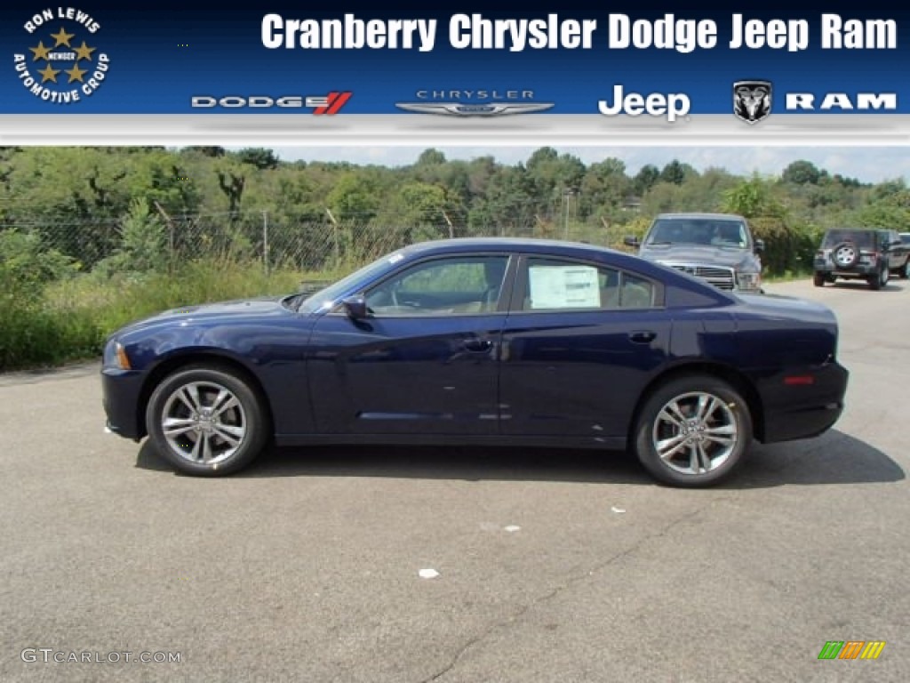 2014 Charger SXT AWD - Jazz Blue Pearl / Black/Light Frost Beige photo #1