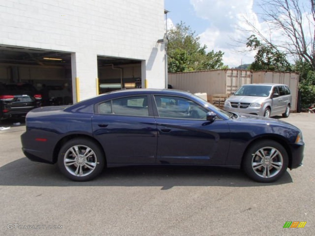 2014 Charger SXT AWD - Jazz Blue Pearl / Black/Light Frost Beige photo #5