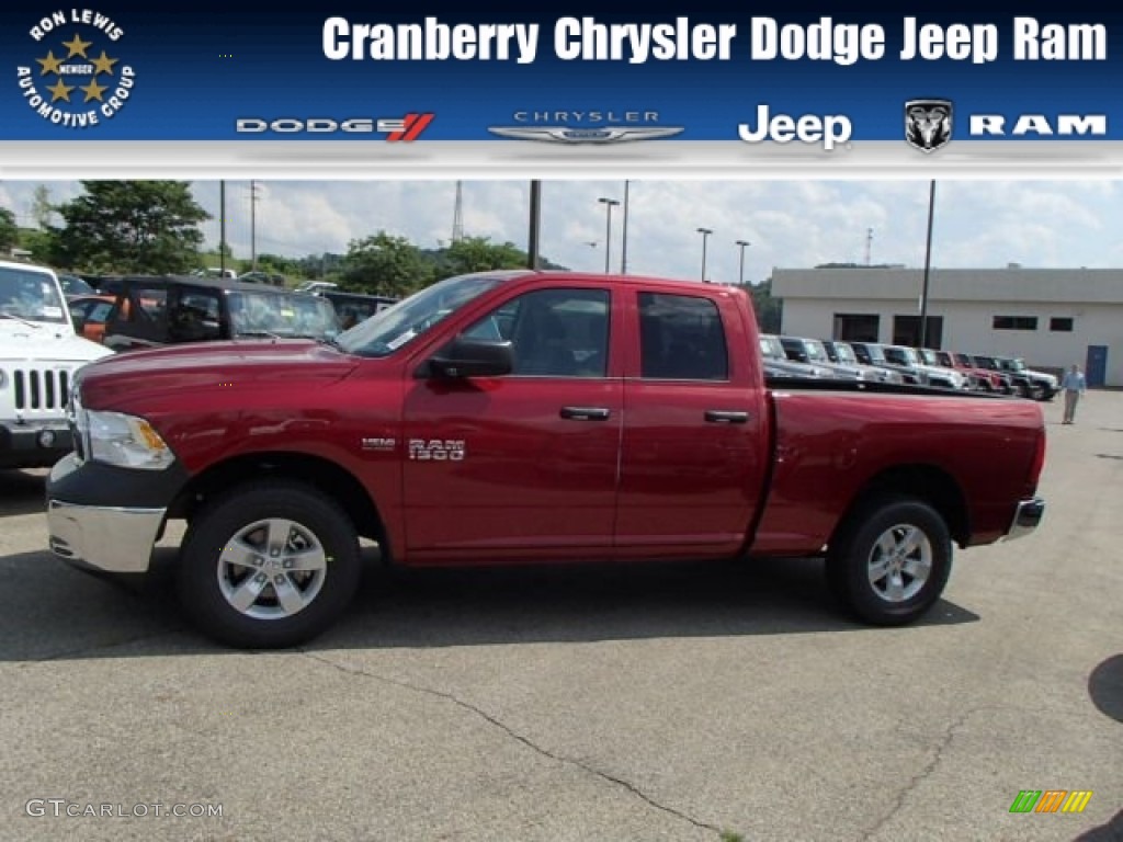 2014 1500 Tradesman Quad Cab 4x4 - Deep Cherry Red Crystal Pearl / Black/Diesel Gray photo #1