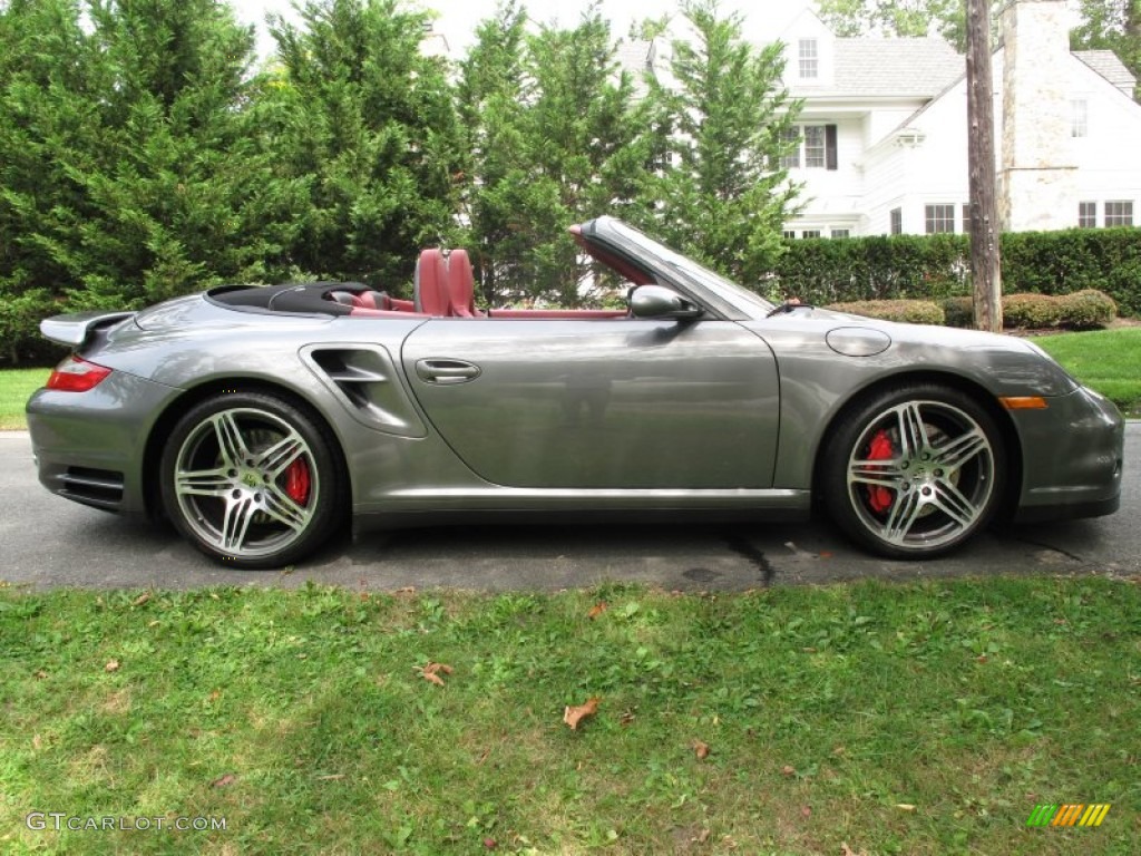 2008 911 Turbo Cabriolet - Meteor Grey Metallic / Black/Carrera Red photo #7