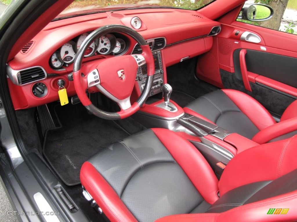 Black/Carrera Red Interior 2008 Porsche 911 Turbo Cabriolet Photo #85199999