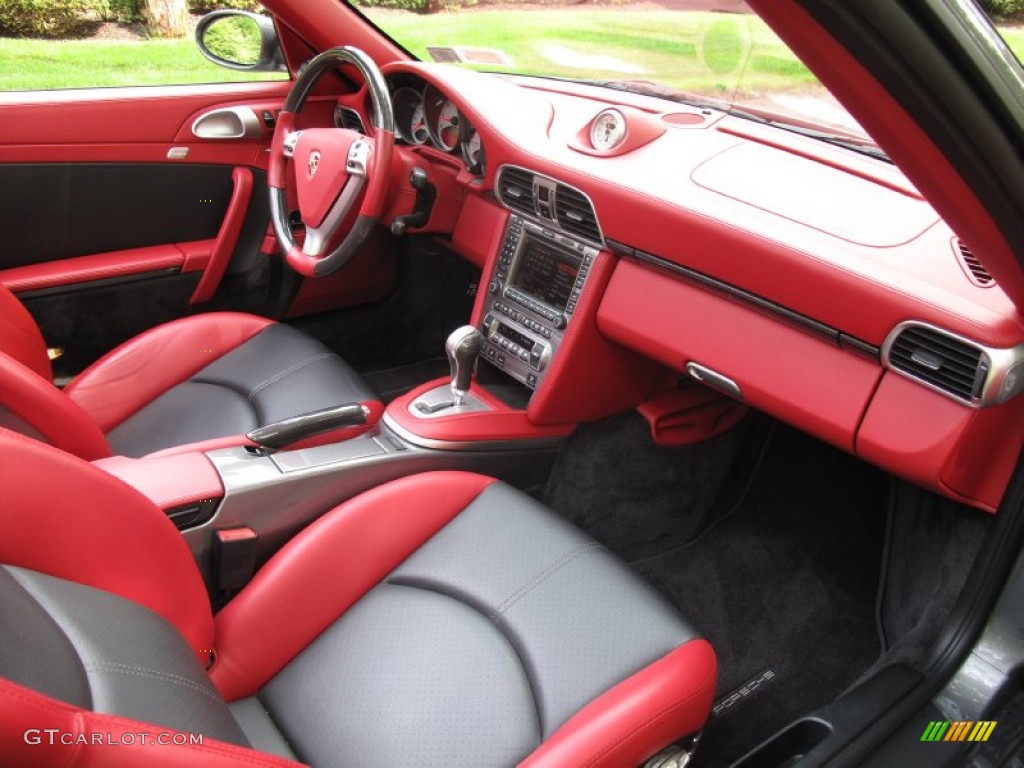 2008 Porsche 911 Turbo Cabriolet Black/Carrera Red Dashboard Photo #85200047