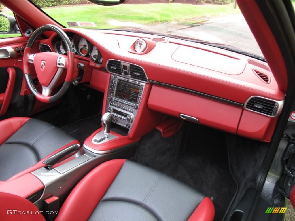 2008 Porsche 911 Turbo Cabriolet Black/Carrera Red Dashboard Photo #85200110