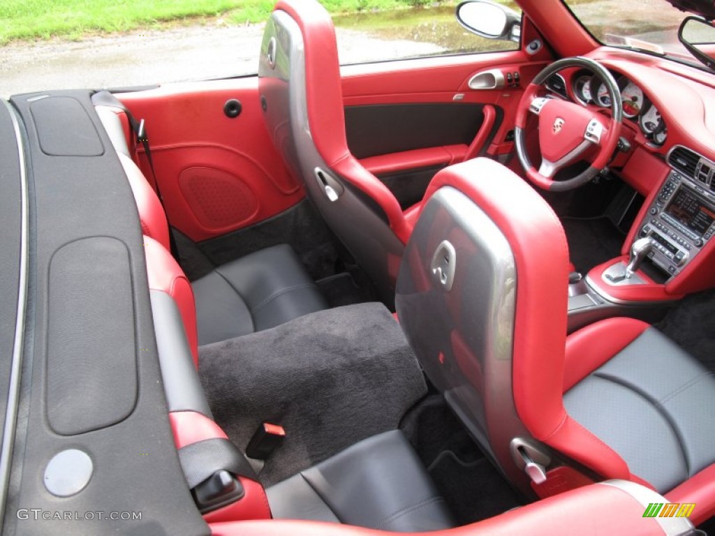 2008 911 Turbo Cabriolet - Meteor Grey Metallic / Black/Carrera Red photo #20