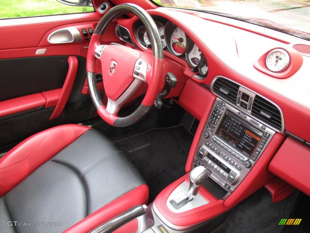 2008 911 Turbo Cabriolet - Meteor Grey Metallic / Black/Carrera Red photo #21