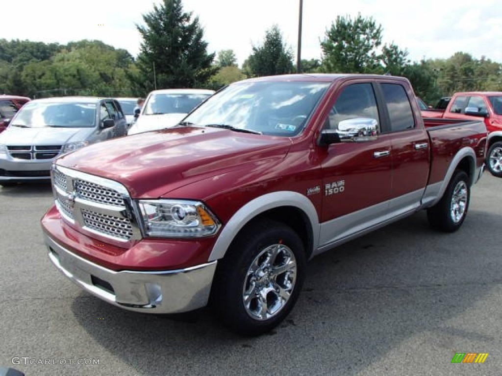Deep Cherry Red Crystal Pearl 2014 Ram 1500 Laramie Quad Cab 4x4 Exterior Photo #85200446