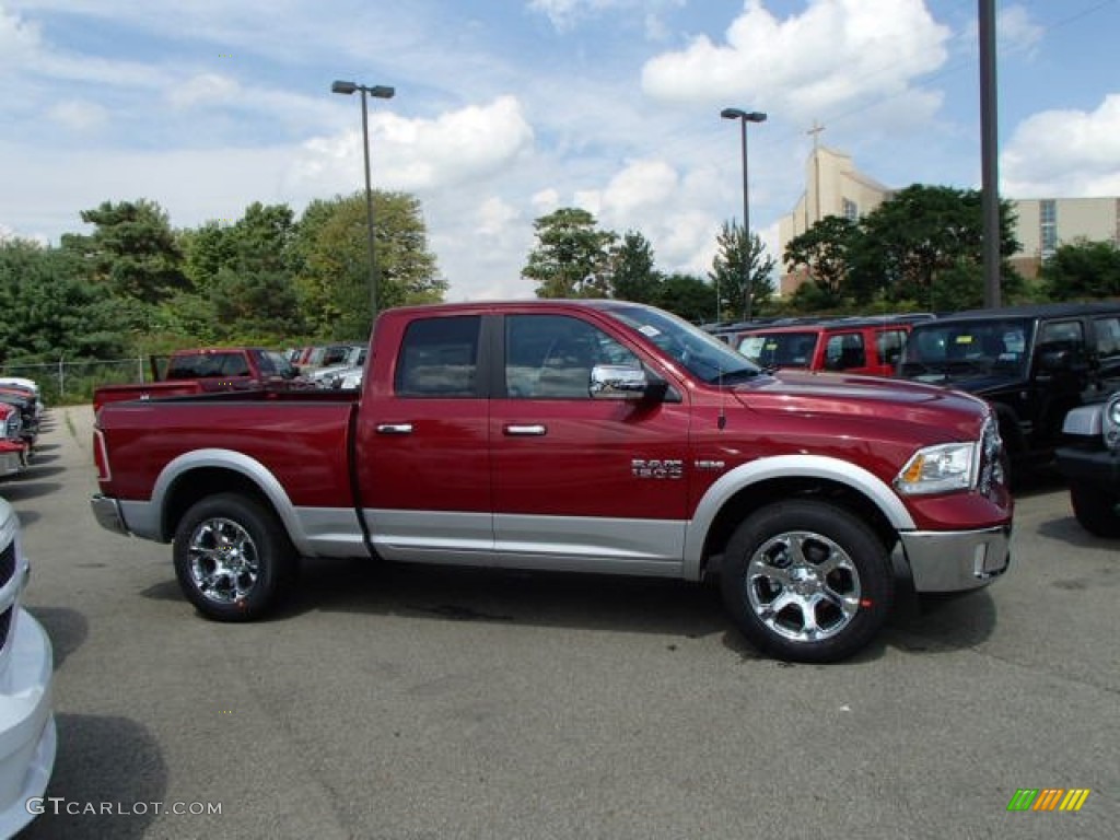 Deep Cherry Red Crystal Pearl 2014 Ram 1500 Laramie Quad Cab 4x4 Exterior Photo #85200506