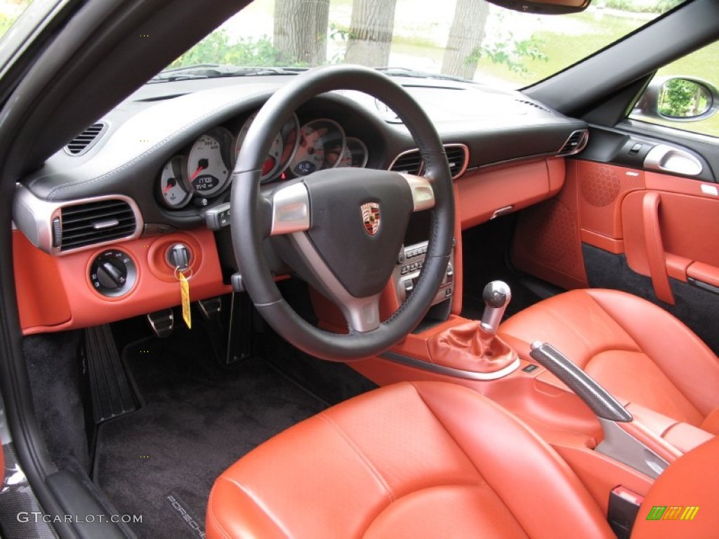 2007 911 Turbo Coupe - Meteor Grey Metallic / Black/Terracotta photo #16