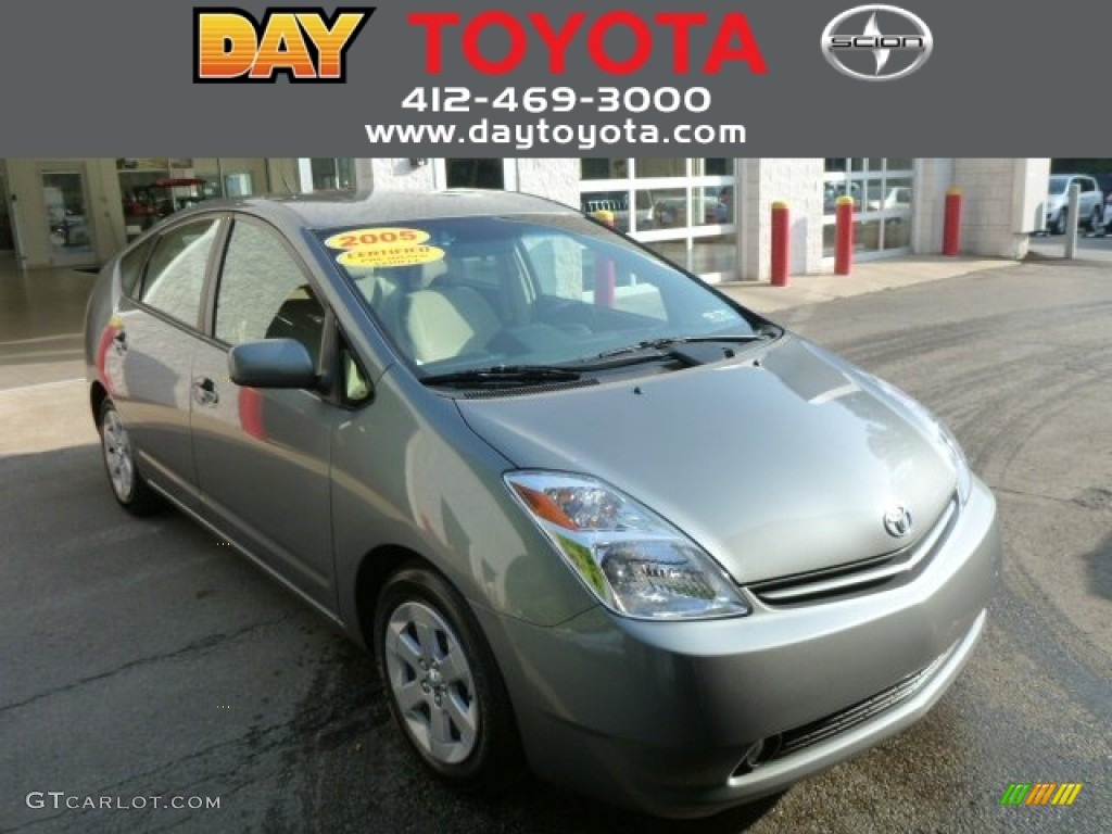 2005 Prius Hybrid - Tideland Gray Green Pearl / Ivory/Brown photo #1