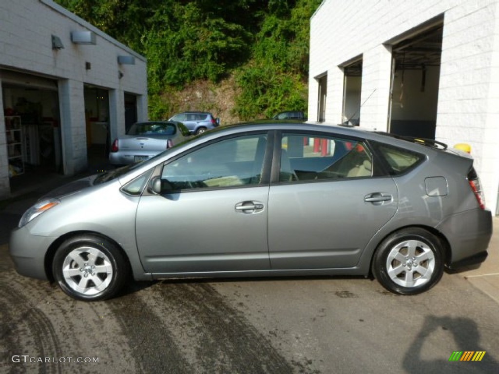 2005 Prius Hybrid - Tideland Gray Green Pearl / Ivory/Brown photo #6