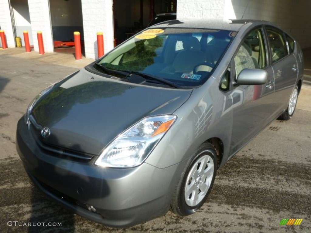 2005 Prius Hybrid - Tideland Gray Green Pearl / Ivory/Brown photo #7