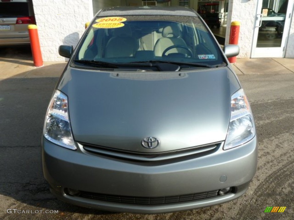 2005 Prius Hybrid - Tideland Gray Green Pearl / Ivory/Brown photo #8
