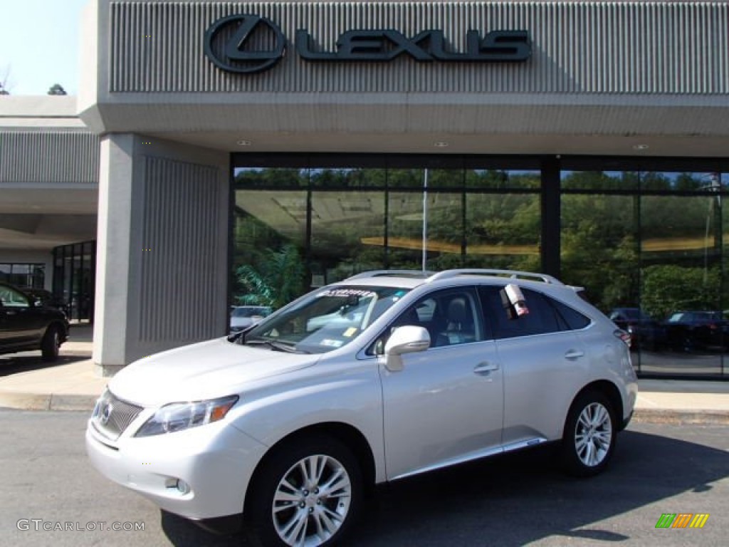 2010 RX 450h AWD Hybrid - Tungsten Silver Pearl / Black/Brown Walnut photo #1