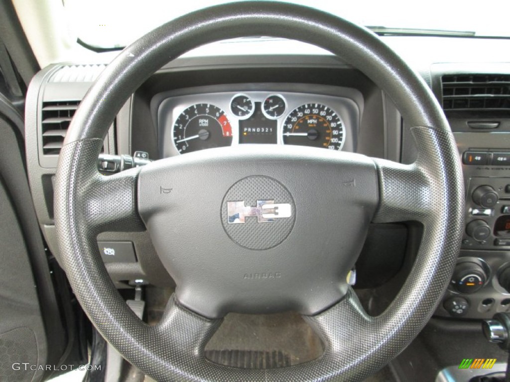 2006 Hummer H3 Standard H3 Model Ebony Black Steering Wheel Photo #85205741