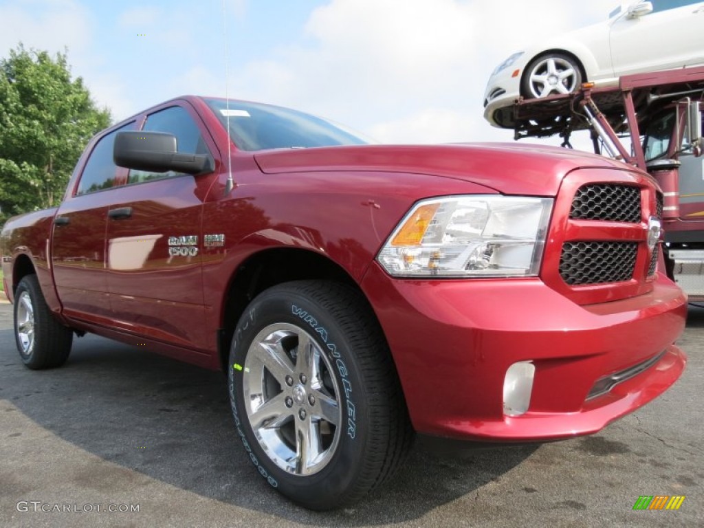 2014 1500 Express Crew Cab - Deep Cherry Red Crystal Pearl / Black/Diesel Gray photo #4