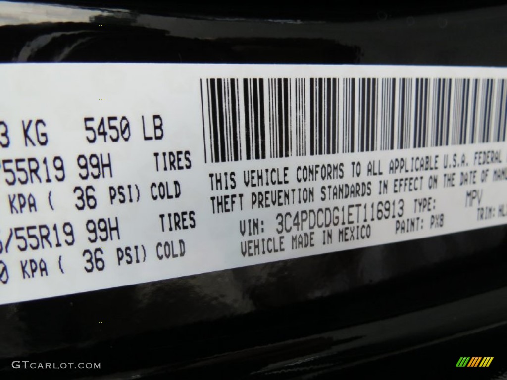 2014 Journey Color Code PX8 for Pitch Black Photo #85206950