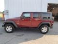 2007 Red Rock Crystal Pearl Jeep Wrangler Unlimited X 4x4  photo #1