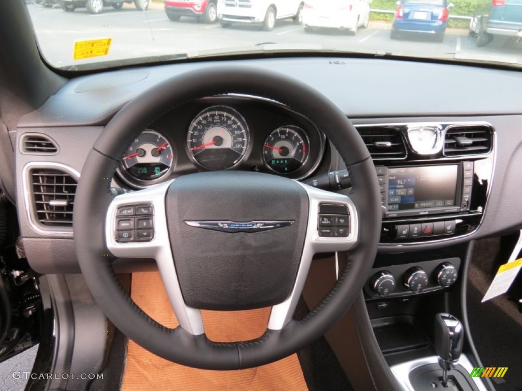 2014 Chrysler 200 Touring Convertible Black Steering Wheel Photo #85207883