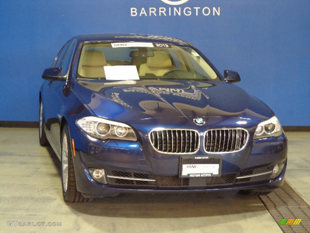 2013 5 Series 535i xDrive Sedan - Deep Sea Blue Metallic / Venetian Beige photo #1