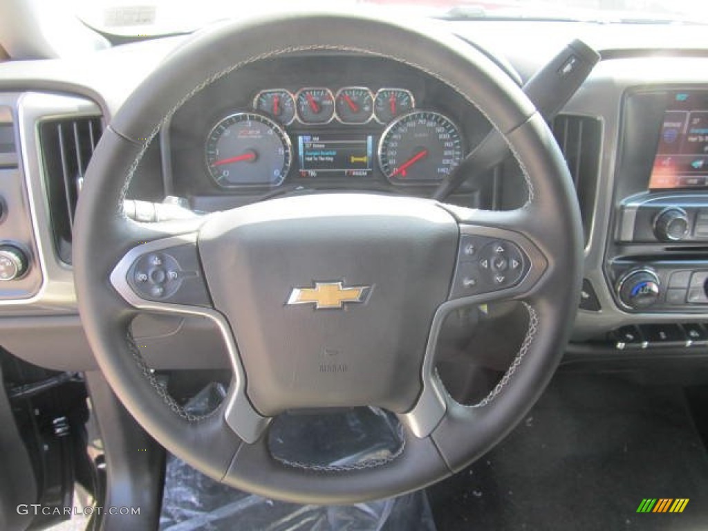 2014 Chevrolet Silverado 1500 LT Z71 Double Cab 4x4 Jet Black Steering Wheel Photo #85209023
