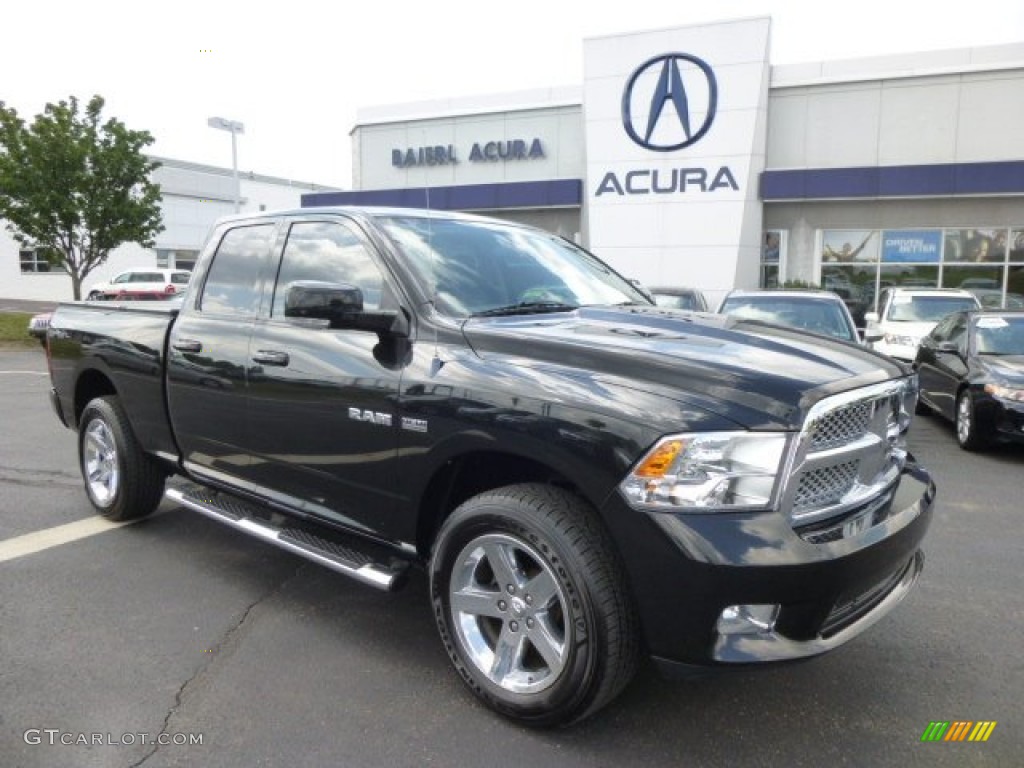 2009 Ram 1500 SLT Quad Cab 4x4 - Brilliant Black Crystal Pearl / Dark Slate/Medium Graystone photo #1