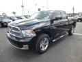 2009 Brilliant Black Crystal Pearl Dodge Ram 1500 SLT Quad Cab 4x4  photo #3