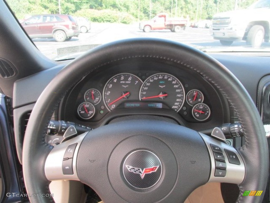 2011 Chevrolet Corvette Grand Sport Convertible Cashmere Steering Wheel Photo #85211594