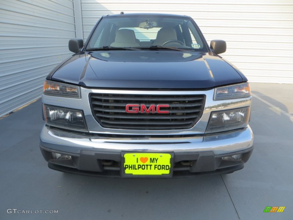 2008 Canyon SLE Crew Cab - Midnight Blue Metallic / Light Tan photo #8