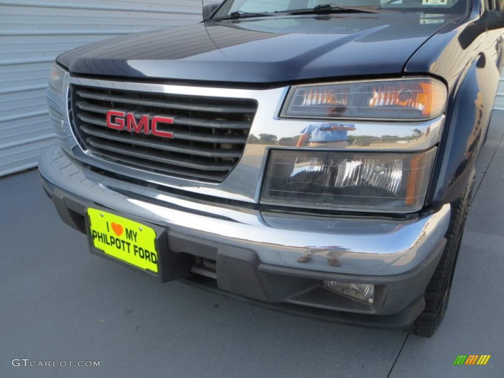 2008 Canyon SLE Crew Cab - Midnight Blue Metallic / Light Tan photo #10