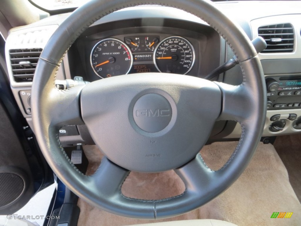 2008 GMC Canyon SLE Crew Cab Light Tan Steering Wheel Photo #85216100