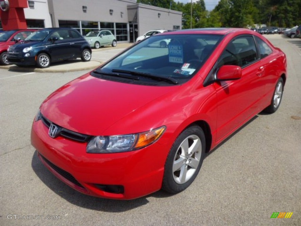 2008 Civic EX Coupe - Rallye Red / Black photo #3
